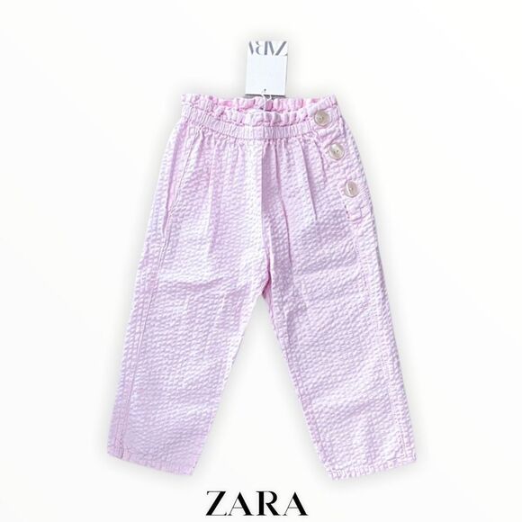 ZARA Kids | Pink | TEXTURED TROUSERS WITH BUTTONS - Picture 3 of 8
